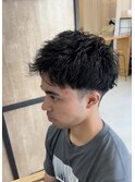 スパイキーショートメンズショートマッシュツーブロック刈り上げ