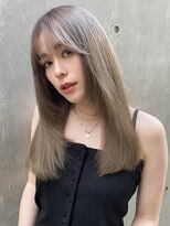 ニューヨークニューヨークマザーズ(NYNY Mothers)&nbsp;ブリーチカラー/ベージュ/セミロング/ストレート