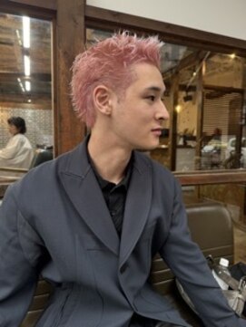 ソーレ(sole) yosukeピンクスパイキーショートハイトーンメンズショート