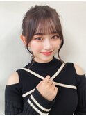 可愛い前髪顔まわり小顔カットサイドバング後れ毛ヘアアレンジ