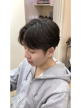 フェザーパーマ/センターパート