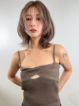 ソヨン 栄2号店(SOYON) 似合わせカット/ダークアッシュ/ミディアムレイヤーカットb15