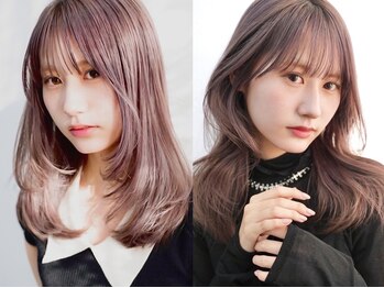 ロマーリ 岡山店(LOMARLIE)の写真/【岡山/新保/輝く透明感色落ちも綺麗な外国人風カラー】ブリーチなしダブルカラー/ブリーチダブルカラー