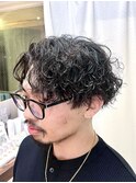 パーマ活かしセンターパート