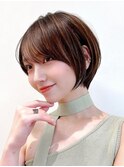 Say.ショート顔周りカット前髪オリーブグレー似合わせカット
