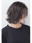 レイヤーボブのアッシュグレー