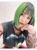 キピ(KIPI) 【早瀬忍　梅田中津】蛍光イエローグリーンデザインカラー