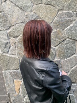 アース 元住吉店(EARTH) ピンクブラウン×ハイライト×ボブ