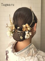 タグマル&nbsp;卒業式袴着付けヘアセット☆水引金箔シンプルシニヨン☆