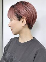 モリオフロムロンドン 原宿本店(morio from London) 【morio原宿】大人　ショート　ヘアカラーピンク