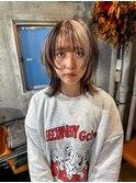 ウルフカット×ミックスカラー