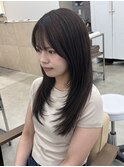 レイヤーカットチョコレートブラウンメルティカラー