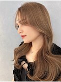 韓国へアレイヤーカット顔周りカットブリーチなしカラーA