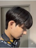 メンズ韓国ヘアダウンパーマシースルーマッシュガイルヘア