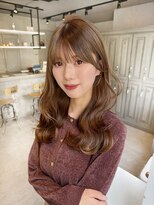 カシュカシュ 表参道(cache cache)&nbsp;ブリーチなしダブルカラーブラウンカラー前髪顔まわりカット