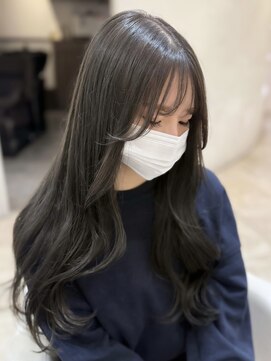 ザックラフィネ(ZACC raffine) オリーブグレージュ/ワンカラー/レイヤーカット/前髪あり