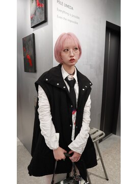 ペレ 梅田(PELE) ピンクベージュ/アンブレラカラー/クールショート/前髪/梅田