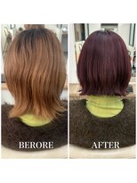 ヘアーアートシフォン 池袋西口店(Hair art chiffon)&nbsp;デザインカラーツートンカラーハッシュカット白髪ぼかし縮毛矯正
