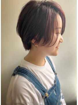 エル セルカ 高田馬場(el CERCA) 大人可愛いハンサムショートスタイル×ピンクバイオレットカラー