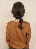 ゆるふわ編み込み三つ編みスタイル。