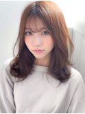 《Agu hair》シースルーバング色っぽふんわりセミディ