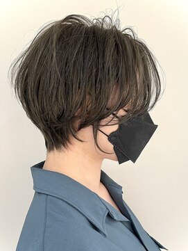 ラボー ノースプラザ店(LA'BO) 【LA'BO三浦】カーキグレージュ×前下がりショート