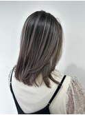 バレイヤージュグレージュ_ボブウルフ_ココアベージュ