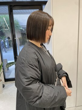 ミリー 梅田店(milly) 透明感カラー＊オリーブベージュ＊切りっぱなしボブ