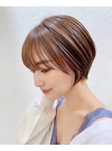 前髪カットで小顔☆髪質改善◎縮毛矯正×ショート[仙台]