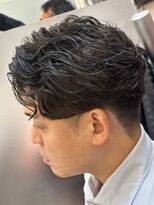 銀座マツナガ 浅草店&nbsp;メンズビジネスパーマ/ナチュラル/ツーブロアップバング／眉毛