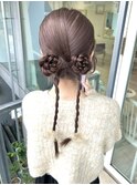 カチモリツインお団子ヘア
