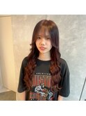 プルエクステ10代20代名古屋美容室レッドブラウン