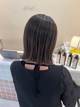 ピピバイヨーク(pipi, by yoke.) 切りっぱなしボブ/ハイライトカラー/くびれヘア