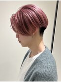 センターパート/メンズハイトーン/ピンク/