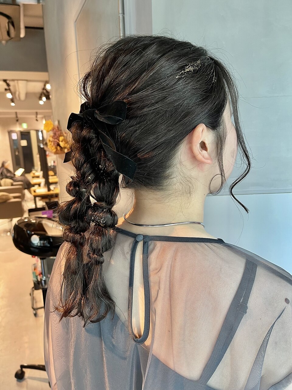 ダブルポニーテール】/結婚式/二次会/同窓会/銀座/ヘアセット