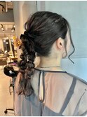 【ダブルポニーテール】/結婚式/二次会/同窓会/銀座/ヘアセット