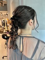 【ダブルポニーテール】/結婚式/二次会/同窓会/銀座/ヘアセット