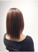 大人の魅力を引き立つ艶感ストレート/ブラウン/セミロング