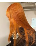 オレンジベージュサーモンピンクコーラルオレンジブリーチ