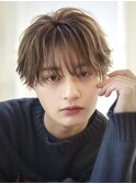 シースルーフェザーショートニュアンスパーマ韓国ヘア