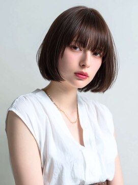 トクテ 高円寺(tokute) くびレイヤーエモージュ前髪モテベージュレイヤーミディ/高円寺