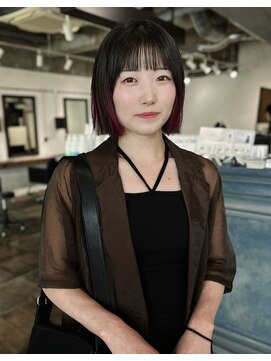 クイン(qin) グラデーションカラーaラインボブ