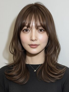 ハート 新子安店(HEART) 着物ヘア/ダークアッシュ/ミディアムレイヤーカット/新子安