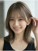白髪ぼかし似合わせ/小顔カット/ミディアムレイヤー/3-2