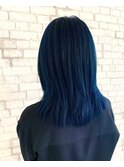 インスタ掲載 ネイビーカラー 派手髪