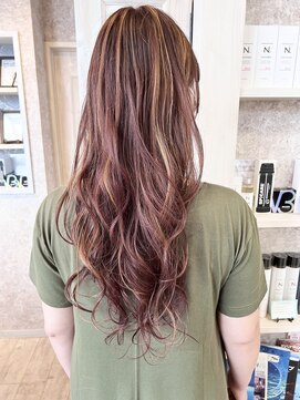 キャアリー(Caary) 福山市美容室Caary 立体感ハイライト ベビーピンクカラー