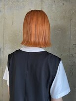 リブロ(liblo)&nbsp;外ハネボブ/オレンジ/ブリーチカラー/ケアブリーチ/U24/ボブ