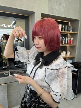 ロンド 表参道店(Lond) ブリーチカラー/ボブ/ミニボブ/ハイトーン/チェリーピンク