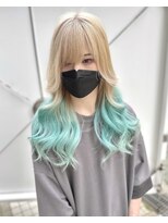 ディア(.eer) ミルクティーブロンド×ミントブルー/グラデーションカラー