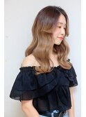モテ愛され　大人かわいい　コテ巻きロング
